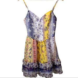 Shein fully lined sheer summer dress pink yellow blue & white adjustable straps